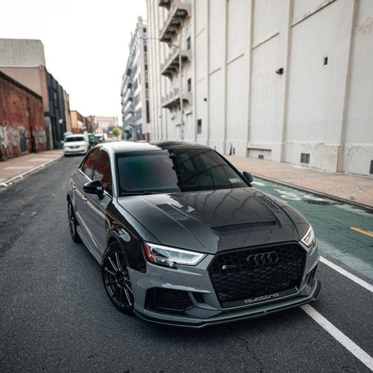 Audi RS3 S3 A3 8V / 8V.5 2014 2015 2016 2017 2018 2019 2020 with Aftermarket Parts - V2 Hood Bonnet Carbon Fiber / FRP from CMST Tuning