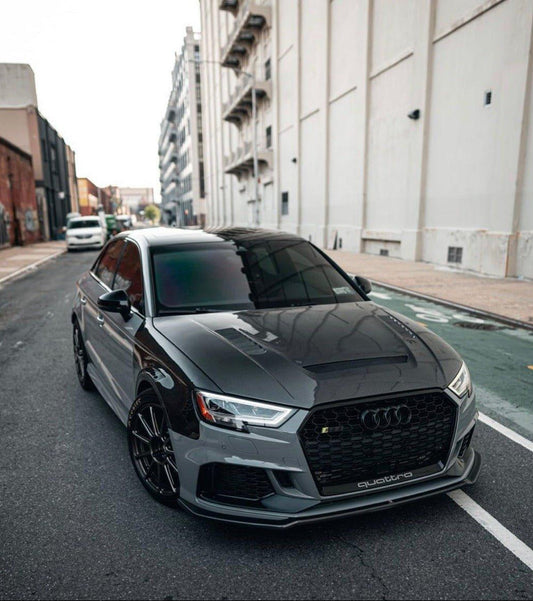 Audi RS3 S3 A3 8V / 8V.5 2014 2015 2016 2017 2018 2019 2020 with Aftermarket Parts - V2 Hood Bonnet Carbon Fiber / FRP from CMST Tuning