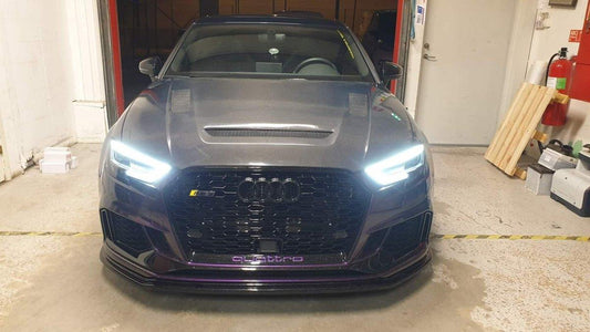 Audi RS3 S3 A3 8V / 8V.5 2014 2015 2016 2017 2018 2019 2020 with Aftermarket Parts - V2 Hood Bonnet Carbon Fiber / FRP from CMST Tuning