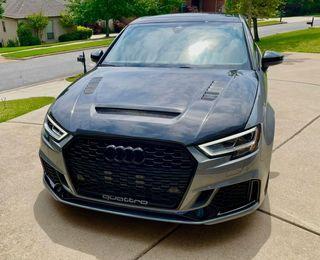 Audi RS3 S3 A3 8V / 8V.5 2014 2015 2016 2017 2018 2019 2020 with Aftermarket Parts - V2 Hood Bonnet Carbon Fiber / FRP from CMST Tuning