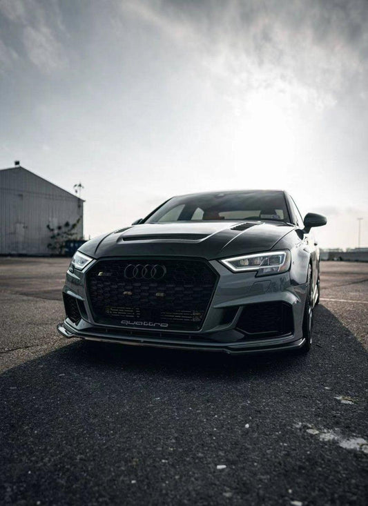 Audi RS3 S3 A3 8V / 8V.5 2014 2015 2016 2017 2018 2019 2020 with Aftermarket Parts - V2 Hood Bonnet Carbon Fiber / FRP from CMST Tuning