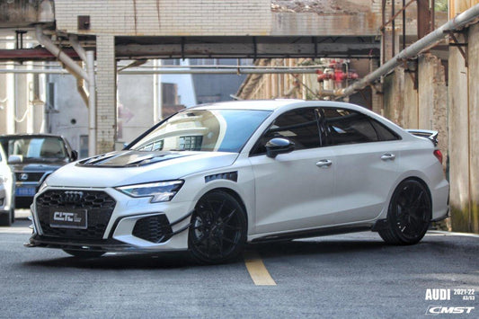 Audi RS3 S3 A3 8Y 2021-ON with Aftermarket Parts - V2 Hood Bonnet Carbon Fiber / FRP from CMST Tuning