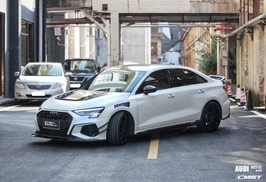 Audi RS3 S3 A3 8Y 2021-ON with Aftermarket Parts - V2 Hood Bonnet Carbon Fiber / FRP from CMST Tuning