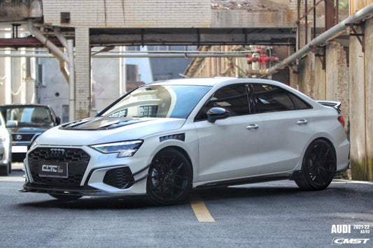 Audi RS3 S3 A3 8Y 2021-ON with Aftermarket Parts - V2 Hood Bonnet Carbon Fiber / FRP from CMST Tuning