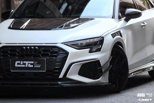 Audi RS3 S3 A3 8Y 2021-ON with Aftermarket Parts - V2 Hood Bonnet Carbon Fiber / FRP from CMST Tuning