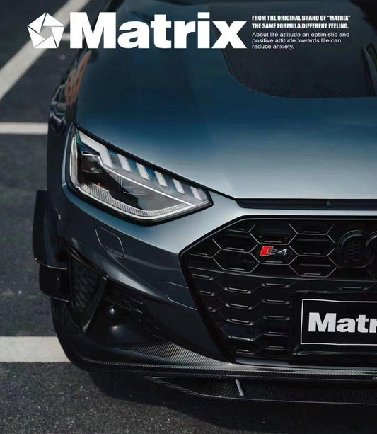Audi RS4 2018-ON & S4 / A4 / A4 Allroad / A4 Avant B9 B9.5 2017-ON with Aftermarket Parts - V2 Hood Bonnet Carbon Fiber / FRP from CMST Tuning