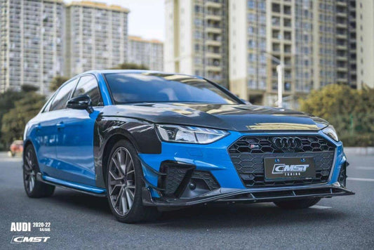 Audi RS4 2018-ON & S4 / A4 / A4 Allroad / A4 Avant B9 B9.5 2017-ON with Aftermarket Parts - V2 Hood Bonnet Carbon Fiber / FRP from CMST Tuning