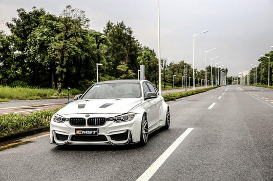 BMW 3 Series F30 F31 320 / 328 / 330 / 340 / M340 2013 2014 2015 2016 2017 2018 2019 2020 & 4 Series 428 / 430 / 435 / 440 F32 2014 2015 2016 2017 2018 2019 2020 with Aftermarket Parts - Hood Bonnet Carbon Fiber / FRP from CMST Tuning