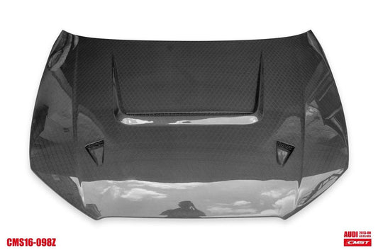 Audi RS3 S3 A3 8V / 8V.5 2014 2015 2016 2017 2018 2019 2020 with Aftermarket Parts - V4 Hood Bonnet Carbon Fiber / FRP from CMST Tuning