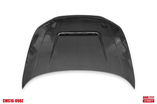 Audi RS3 S3 A3 8V / 8V.5 2014 2015 2016 2017 2018 2019 2020 with Aftermarket Parts - V4 Hood Bonnet Carbon Fiber / FRP from CMST Tuning