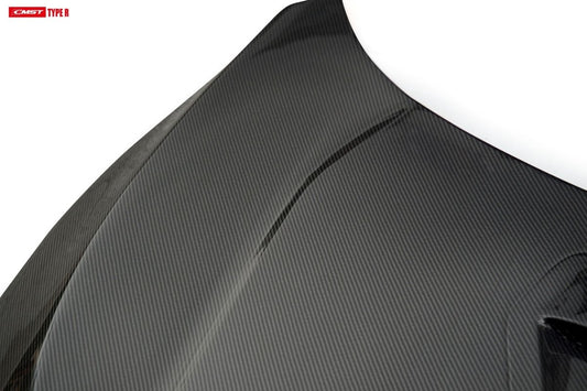 Honda Civic Type-R FK8 2017-2021 with Aftermarket Parts - Vented Style Hood Bonnet Carbon Fiber from CMST Tuning