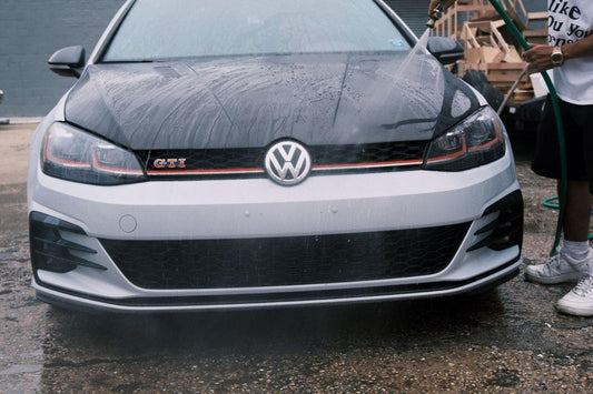 Volkswagen Golf R GTI Base MK7 MK7.5 2015-2021 with Aftermarket Parts - V1 Style Hood Bonnet Carbon Fiber / FRP from CMST Tuning