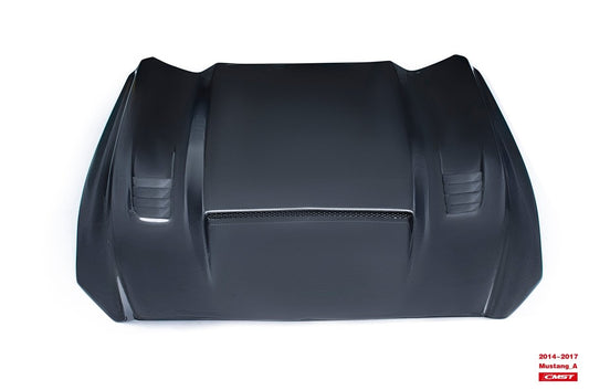 Ford Mustang GT 5.0 V6 3.6 Ecoboost 2.3 S550.1 2015-2017 with Aftermarket Parts - V1 Vented Style Hood Bonnet Carbon Fiber / FRP from CMST Tuning