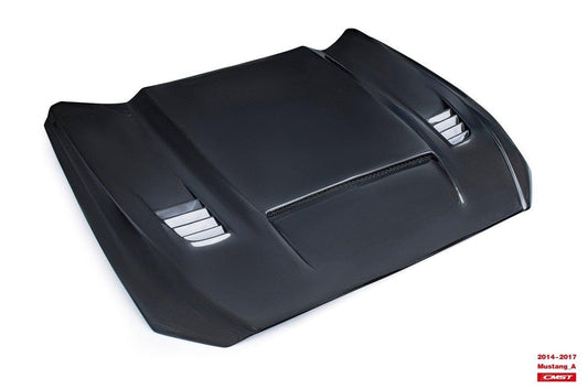 Ford Mustang GT 5.0 V6 3.6 Ecoboost 2.3 S550.1 2015-2017 with Aftermarket Parts - V1 Vented Style Hood Bonnet Carbon Fiber / FRP from CMST Tuning