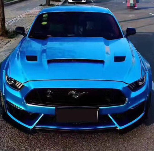 Ford Mustang GT 5.0 V6 3.6 Ecoboost 2.3 S550.1 2015-2017 with Aftermarket Parts - V1 Vented Style Hood Bonnet Carbon Fiber / FRP from CMST Tuning