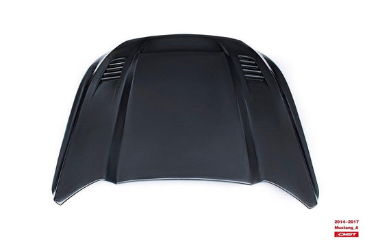 Ford Mustang GT 5.0 V6 3.6 Ecoboost 2.3 S550.1 2015-2017 with Aftermarket Parts - V1 Vented Style Hood Bonnet Carbon Fiber / FRP from CMST Tuning