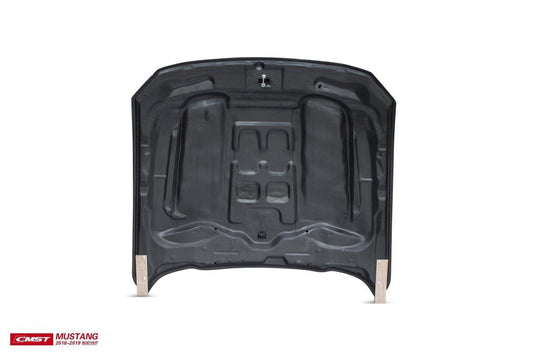 Ford Mustang GT 5.0 Mach1 Bullitt Ecoboost 2.3 S550.2 2018-2023 with Aftermarket Parts - V1 Vented Style Hood Bonnet Carbon Fiber / FRP from CMST Tuning