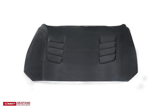 Ford Mustang GT 5.0 Mach1 Bullitt Ecoboost 2.3 S550.2 2018-2023 with Aftermarket Parts - V1 Vented Style Hood Bonnet Carbon Fiber / FRP from CMST Tuning