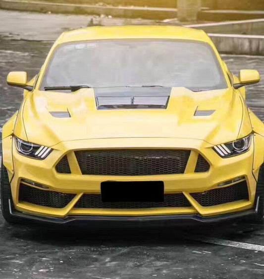 Ford Mustang GT 5.0 V6 3.6 Ecoboost 2.3 S550.1 2015-2017 with Aftermarket Parts - V3 Vented Style Hood Bonnet Carbon Fiber / FRP from CMST Tuning