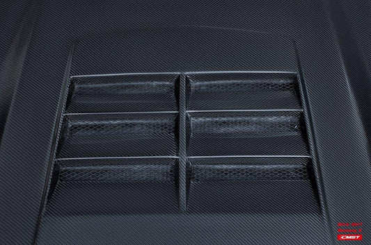 Ford Mustang GT 5.0 V6 3.6 Ecoboost 2.3 S550.1 2015-2017 with Aftermarket Parts - V3 Vented Style Hood Bonnet Carbon Fiber / FRP from CMST Tuning