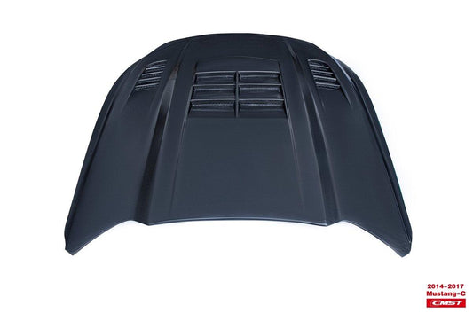 Ford Mustang GT 5.0 V6 3.6 Ecoboost 2.3 S550.1 2015-2017 with Aftermarket Parts - V3 Vented Style Hood Bonnet Carbon Fiber / FRP from CMST Tuning
