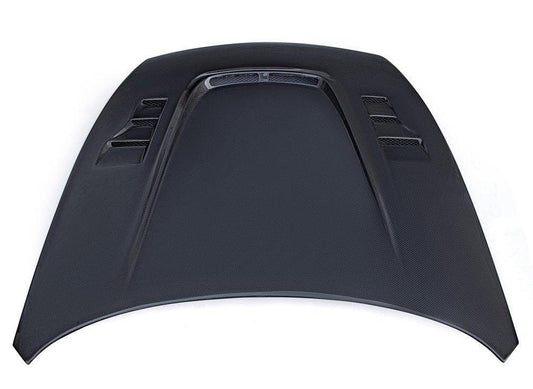 Nissan 370Z Nismo Sport Touring Base Fairlady Z Z34 2009-2020 with Aftermarket Parts - V2 Vented Style Hood Bonnet Carbon Fiber / FRP from CMST Tuning
