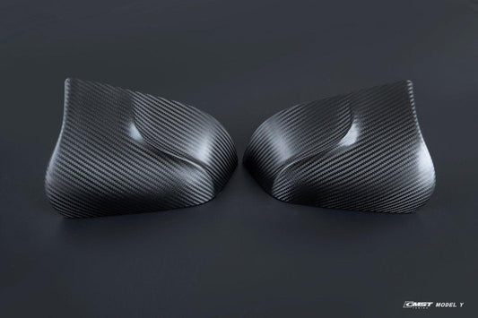 Tesla Model Y Performance AWD Long Range RWD Standard 2020-ON with Aftermarket Parts - Mirror Cover Pre-preg Carbon Fiber from CMST Tuning