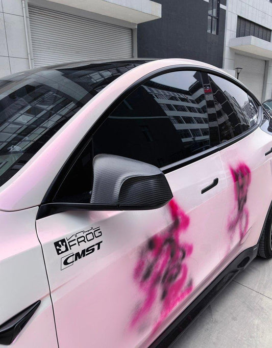 Tesla Model Y Performance AWD Long Range RWD Standard 2020-ON with Aftermarket Parts - Mirror Cover Pre-preg Carbon Fiber from CMST Tuning