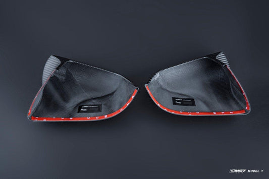 Tesla Model Y Performance AWD Long Range RWD Standard 2020-ON with Aftermarket Parts - Mirror Cover Pre-preg Carbon Fiber from CMST Tuning