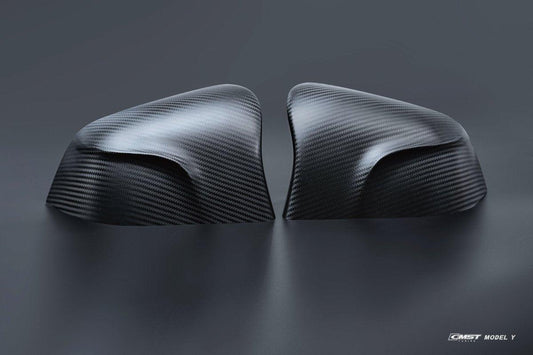 Tesla Model Y Performance AWD Long Range RWD Standard 2020-ON with Aftermarket Parts - Mirror Cover Pre-preg Carbon Fiber from CMST Tuning