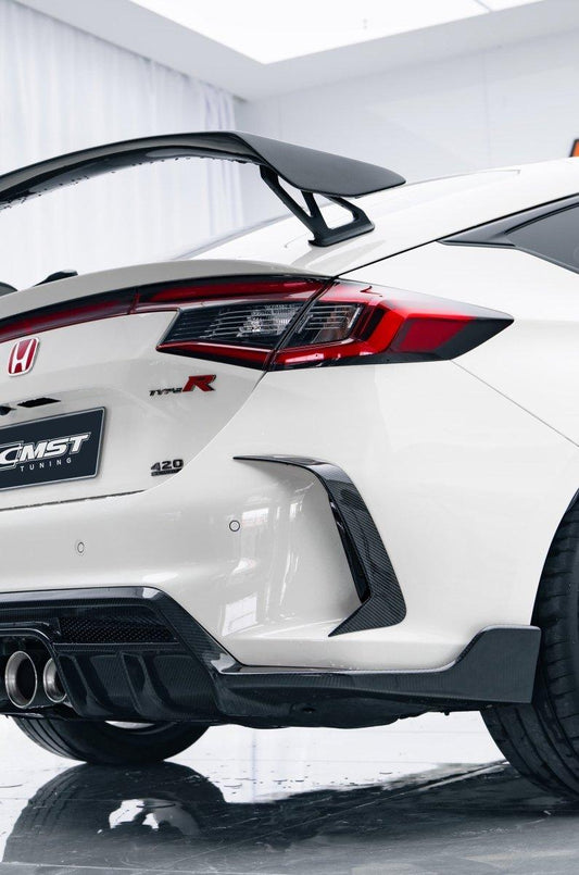 Honda Civic Type-R FL5 2023-ON with Aftermarket Parts - Carbon Fiber/FRP Rear Bumper Canards from CMST Tuning