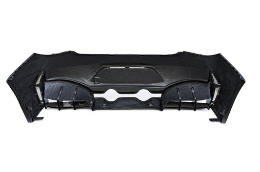 Infiniti Q60 Red Sport 400 Premium Luxe Sport Pure 2017-2022 with Aftermarket Parts - Project Black S Concept Style Rear Bumper & Diffuser Carbon Fiber / FRP from CMST Tuning