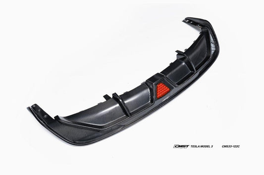 Tesla Model 3 Highland / Performance 2024-ON with Aftermarket Parts - V1 Style Rear Diffuser & Canards Carbon Fiber from CMST Tuning