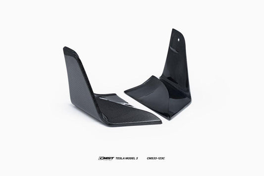 Tesla Model 3 Highland / Performance 2024-ON with Aftermarket Parts - V1 Style Rear Diffuser & Canards Carbon Fiber from CMST Tuning