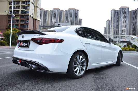Alfa Romeo Giulia Ti Sport 2017 2018 2019 2020 2021 & Ti Sport Veloce Sprint 2025 & & Base Lusso RWD AWD 2025 with Aftermarket Parts - Rear Diffuser Carbon Fiber from CMST Tuning