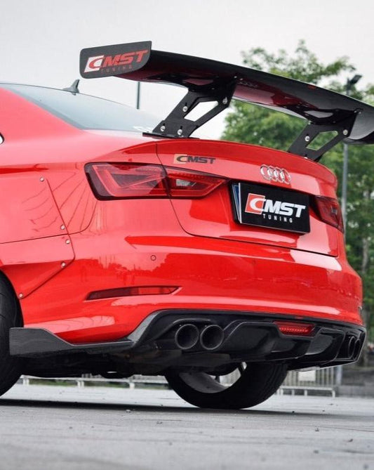 Audi S3 A3 8V 2014 2015 2016 with Aftermarket Parts - Rear Diffuser Carbon Fiber from CMST Tuning