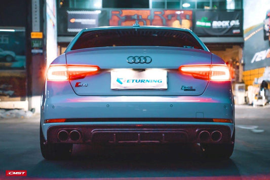 Audi S4 A4 S-line (with s-line bumper,does not fit base model) B9 2017 2048 2019 with Aftermarket Parts - Rear Diffuser Carbon Fiber from CMST Tuning