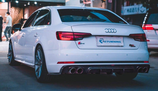 Audi S4 A4 S-line (with s-line bumper,does not fit base model) B9 2017 2048 2019 with Aftermarket Parts - Rear Diffuser Carbon Fiber from CMST Tuning