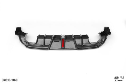Audi S3 A3 S-line (with s-line bumper,does not fit base model) 8Y 2021-ON with Aftermarket Parts - Rear Diffuser Carbon Fiber from CMST Tuning