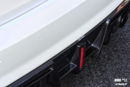 Audi S3 A3 S-line (with s-line bumper,does not fit base model) 8Y 2021-ON with Aftermarket Parts - Rear Diffuser Carbon Fiber from CMST Tuning