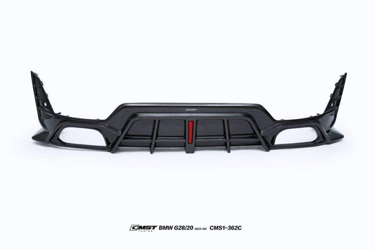 BMW 3 Series 330i M340i G20 G21 LCI 2023-ON (fitment for 330i requires M-Sport package bumper) with Aftermarket Parts - Pre-preg Carbon & FRP Rear Diffuser from CMST Tuning