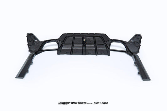 BMW 3 Series 330i M340i G20 G21 LCI 2023-ON (fitment for 330i requires M-Sport package bumper) with Aftermarket Parts - Pre-preg Carbon & FRP Rear Diffuser from CMST Tuning