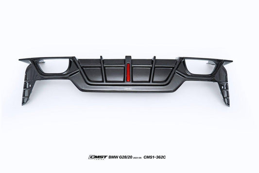 BMW 3 Series 330i M340i G20 G21 LCI 2023-ON (fitment for 330i requires M-Sport package bumper) with Aftermarket Parts - Pre-preg Carbon & FRP Rear Diffuser from CMST Tuning