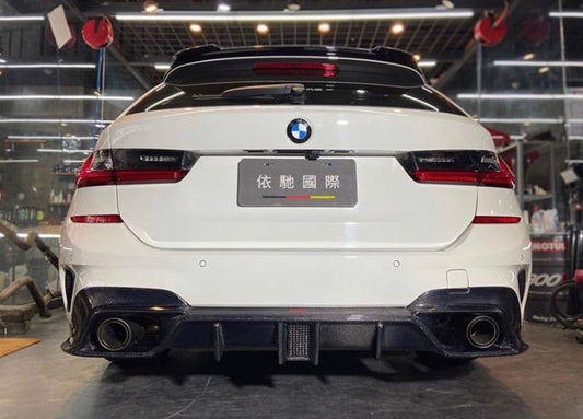 BMW 3 Series 330i M340i G20 G21 Pre-LCI 2020 2021 2022 (fitment for 330i requires M-Sport package bumper) with Aftermarket Parts - Rear Diffuser Carbon Fiber / FRP from CMST Tuning