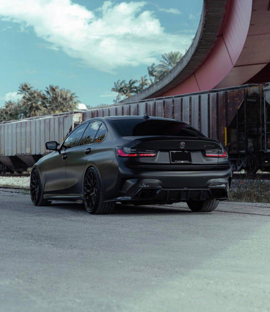 BMW 3 Series 330i M340i G20 G21 Pre-LCI 2020 2021 2022 (fitment for 330i requires M-Sport package bumper) with Aftermarket Parts - Rear Diffuser Carbon Fiber / FRP from CMST Tuning