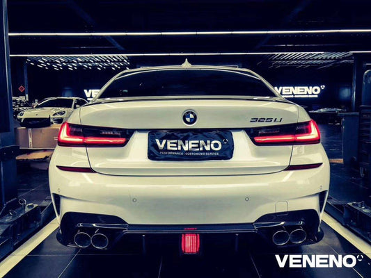BMW 3 Series 330i M340i G20 G21 Pre-LCI 2020 2021 2022 (fitment for 330i requires M-Sport package bumper) with Aftermarket Parts - Rear Diffuser Carbon Fiber / FRP from CMST Tuning