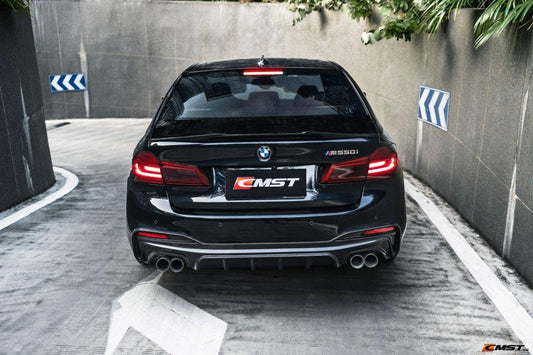 BMW 5 series M550 540 530 (with M-package bumper, does not fit base model) G30 Pre-LCI 2017-2020 with Aftermarket Parts - Carbon Fiber & FRP Rear Diffuser from CMST Tuning