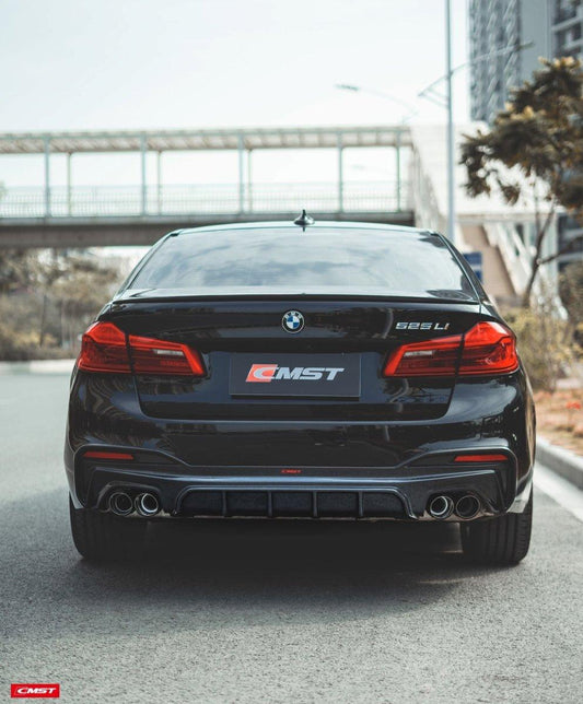 BMW 5 series M550 540 530 (with M-package bumper, does not fit base model) G30 Pre-LCI 2017-2020 with Aftermarket Parts - Carbon Fiber & FRP Rear Diffuser from CMST Tuning