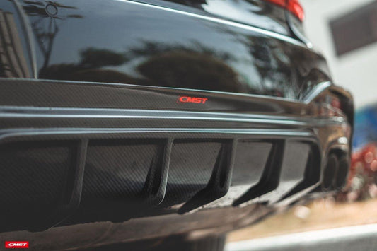 BMW 5 series M550 540 530 (with M-package bumper, does not fit base model) G30 Pre-LCI 2017-2020 with Aftermarket Parts - Carbon Fiber & FRP Rear Diffuser from CMST Tuning