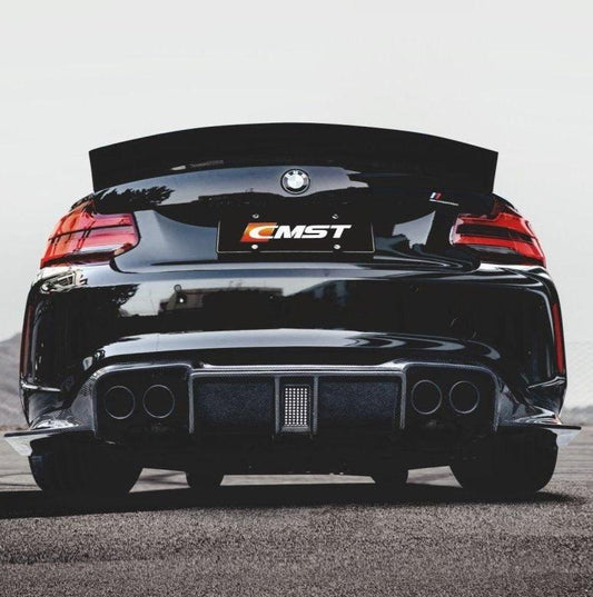 BMW F87 M2 M2C 2016-2021 with Aftermarket Parts - Vacuumed Carbon & FRP Rear Diffuser from CMST Tuning
